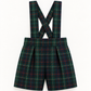 Calção De Tartan Com Alças Para Menino
