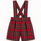 Calção De Tartan Com Alças Para Menino