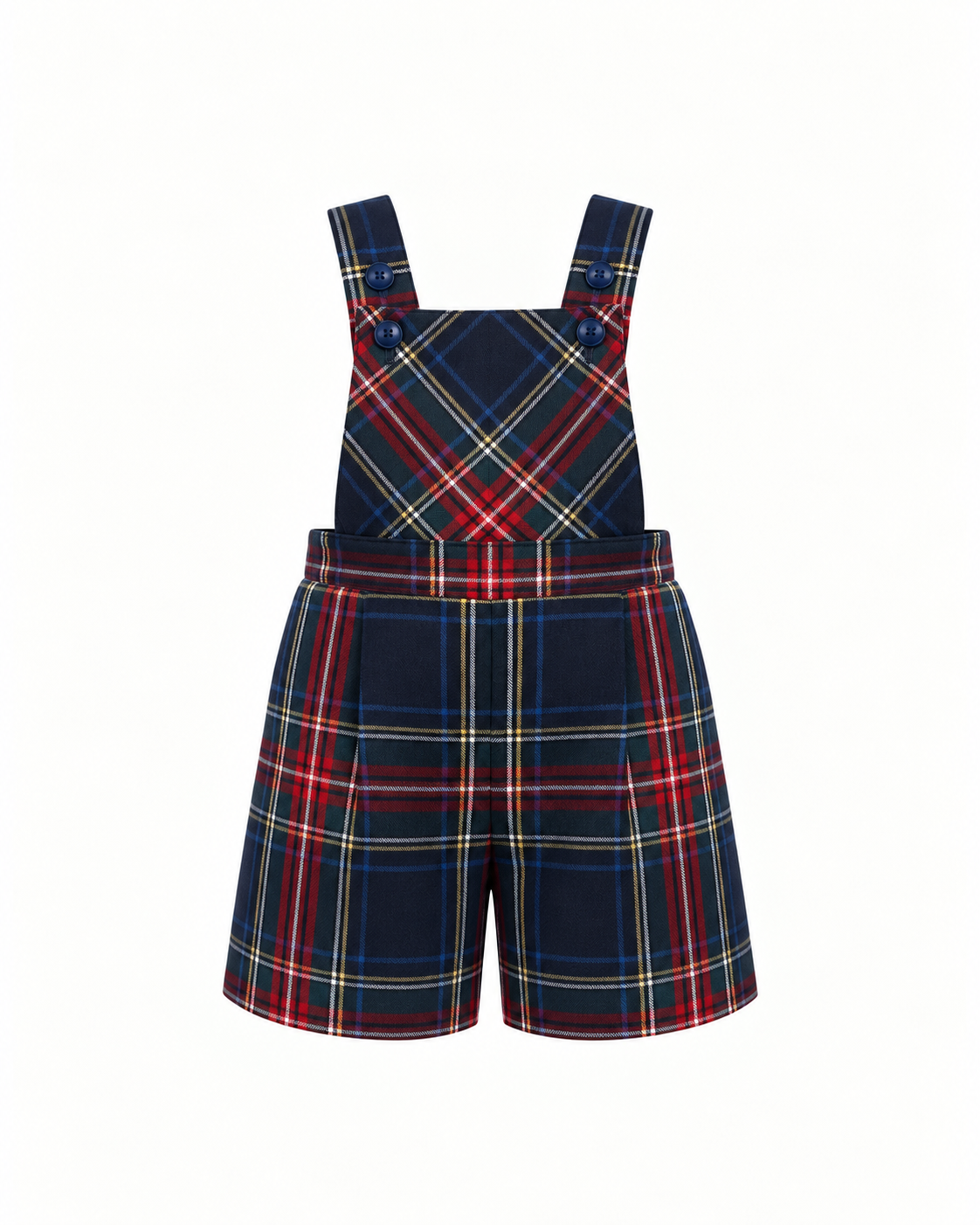 Calções De Tartan Escocês Com Alças e Peito Para Menino