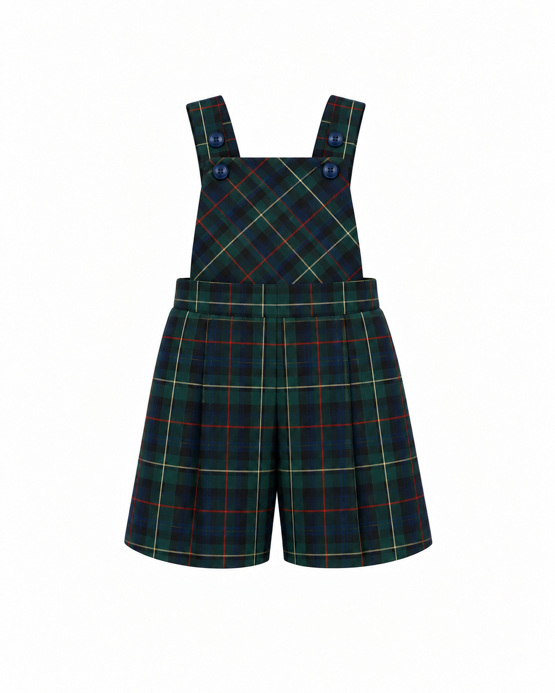 Calções De Tartan Escocês Com Alças e Peito Para Menino