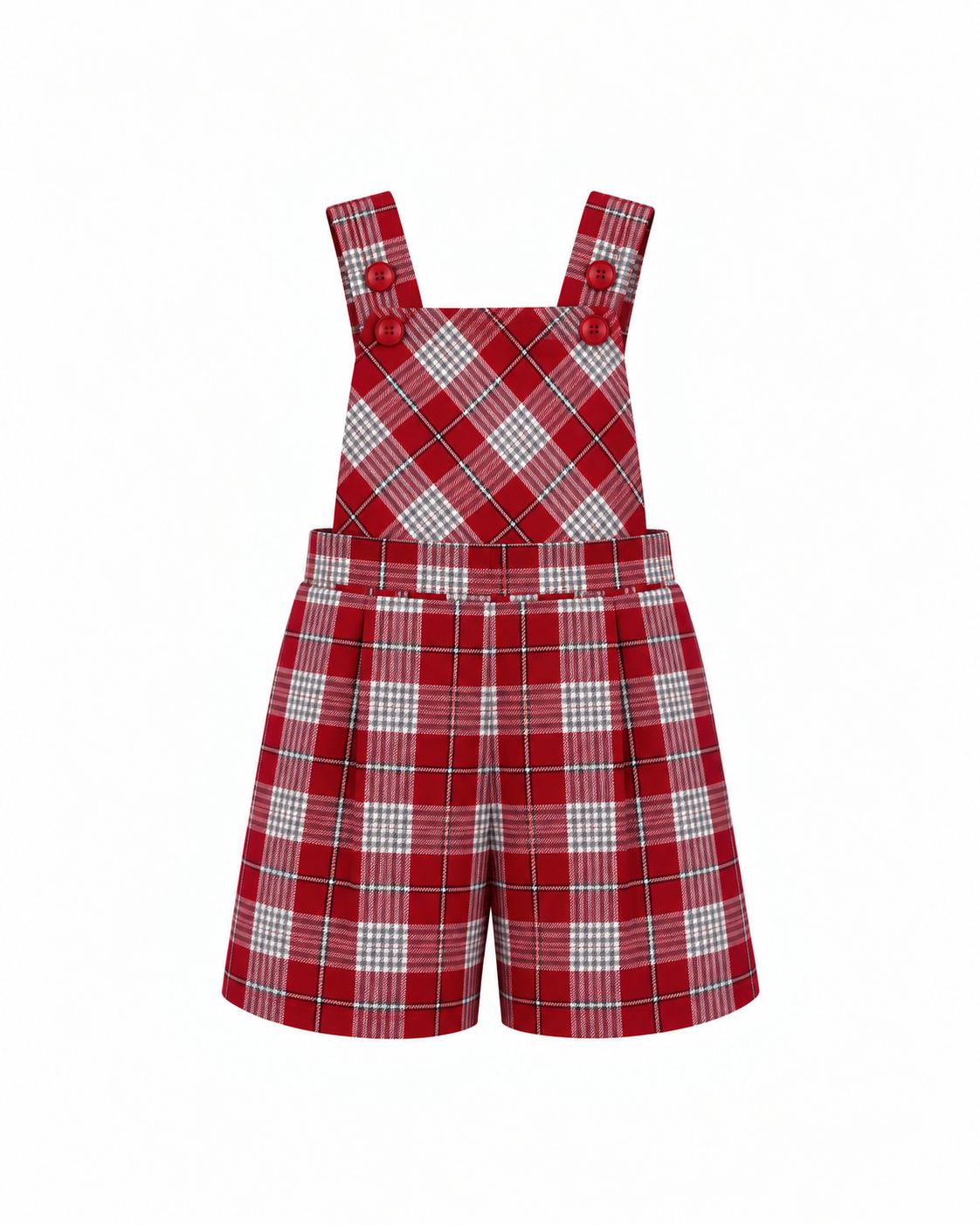 Calções De Tartan Escocês Com Alças e Peito Para Menino