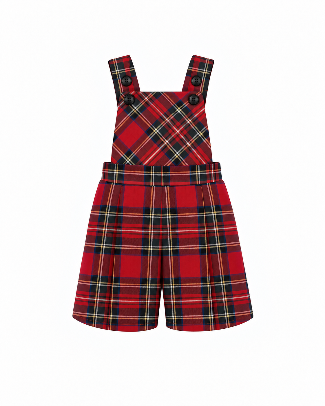 Calções De Tartan Escocês Com Alças e Peito Para Menino