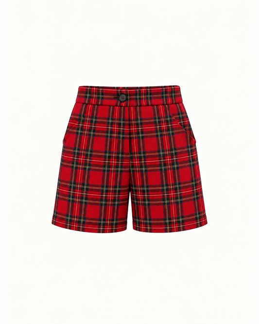 Calção Em Tartan Escocês Para Menino