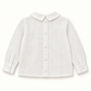 Camisa De Linho Branco Cru Com Nervuras E Renda