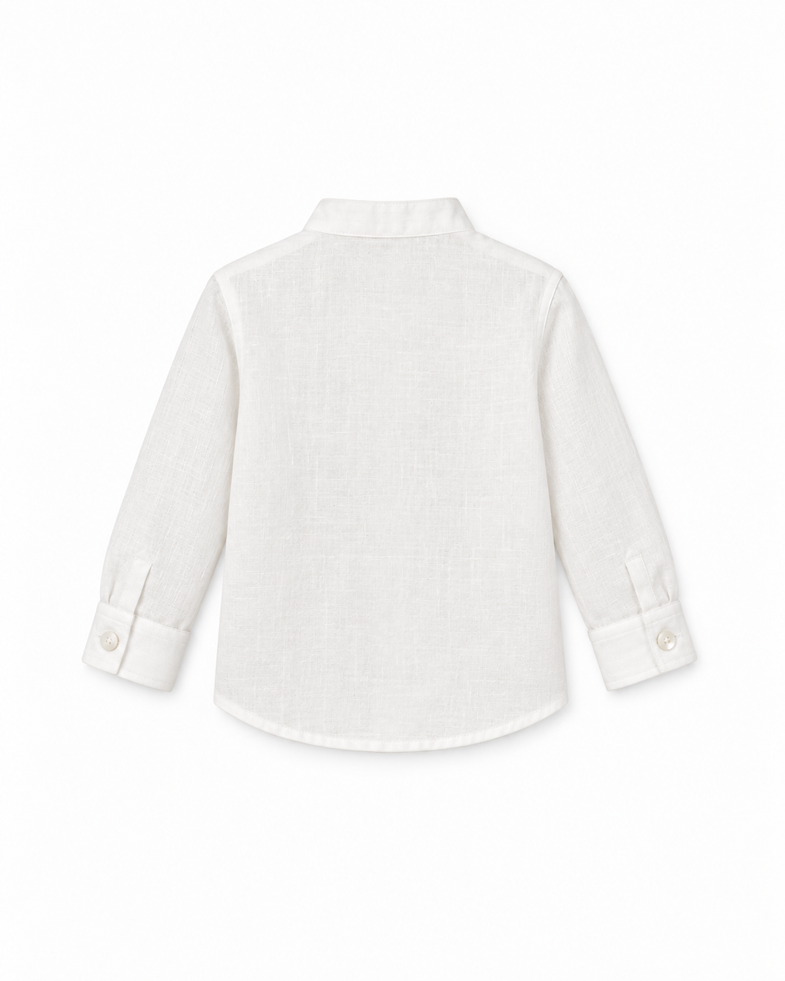 Camisa De Linho Branco Cru Com Nervuras