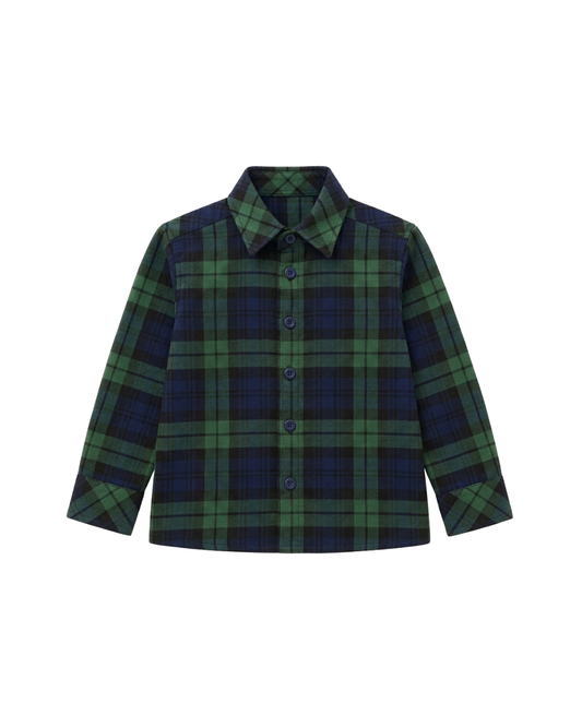Camisa Em Tartan Escocês Azul E Verde