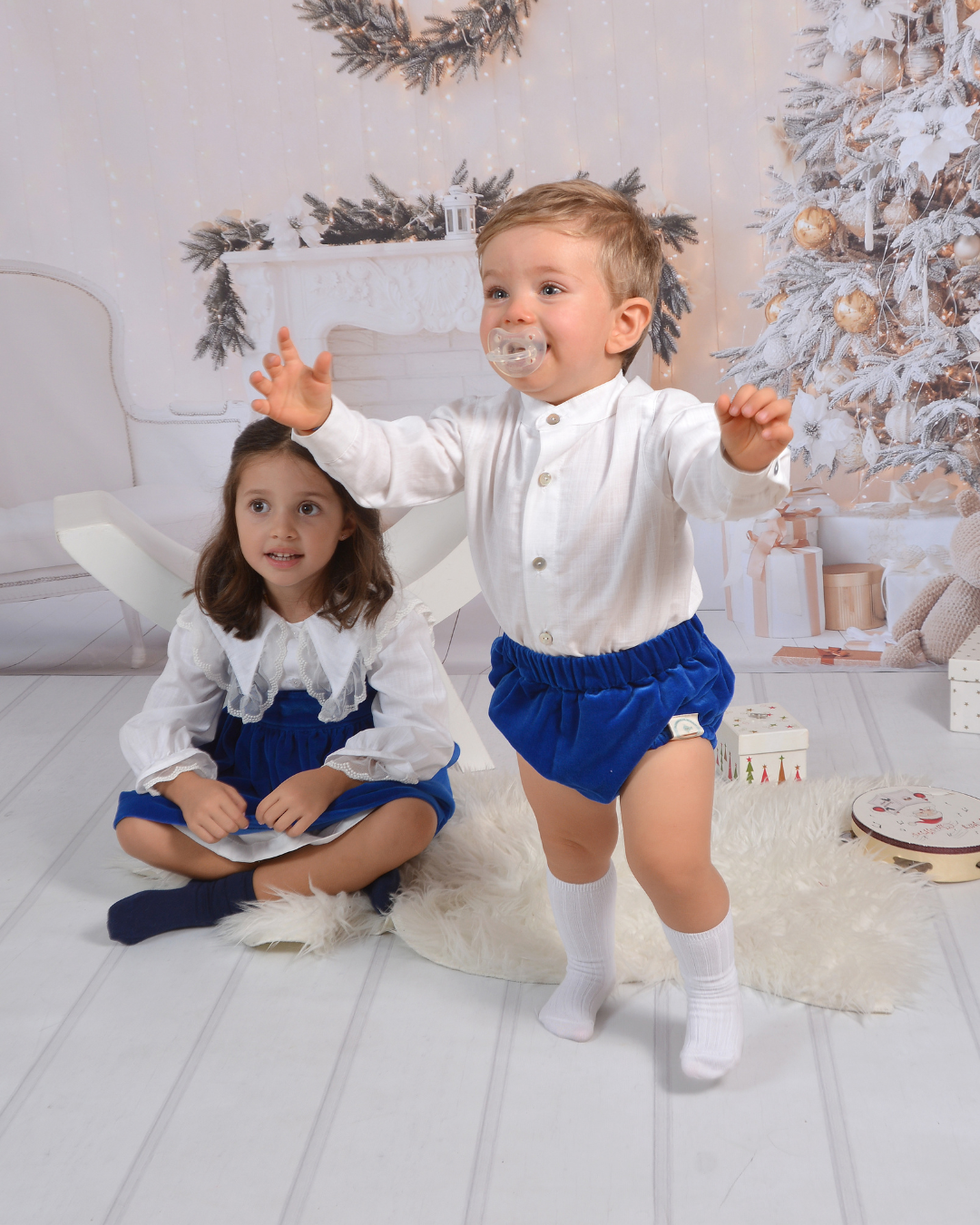 Camisa menino com gola de padre