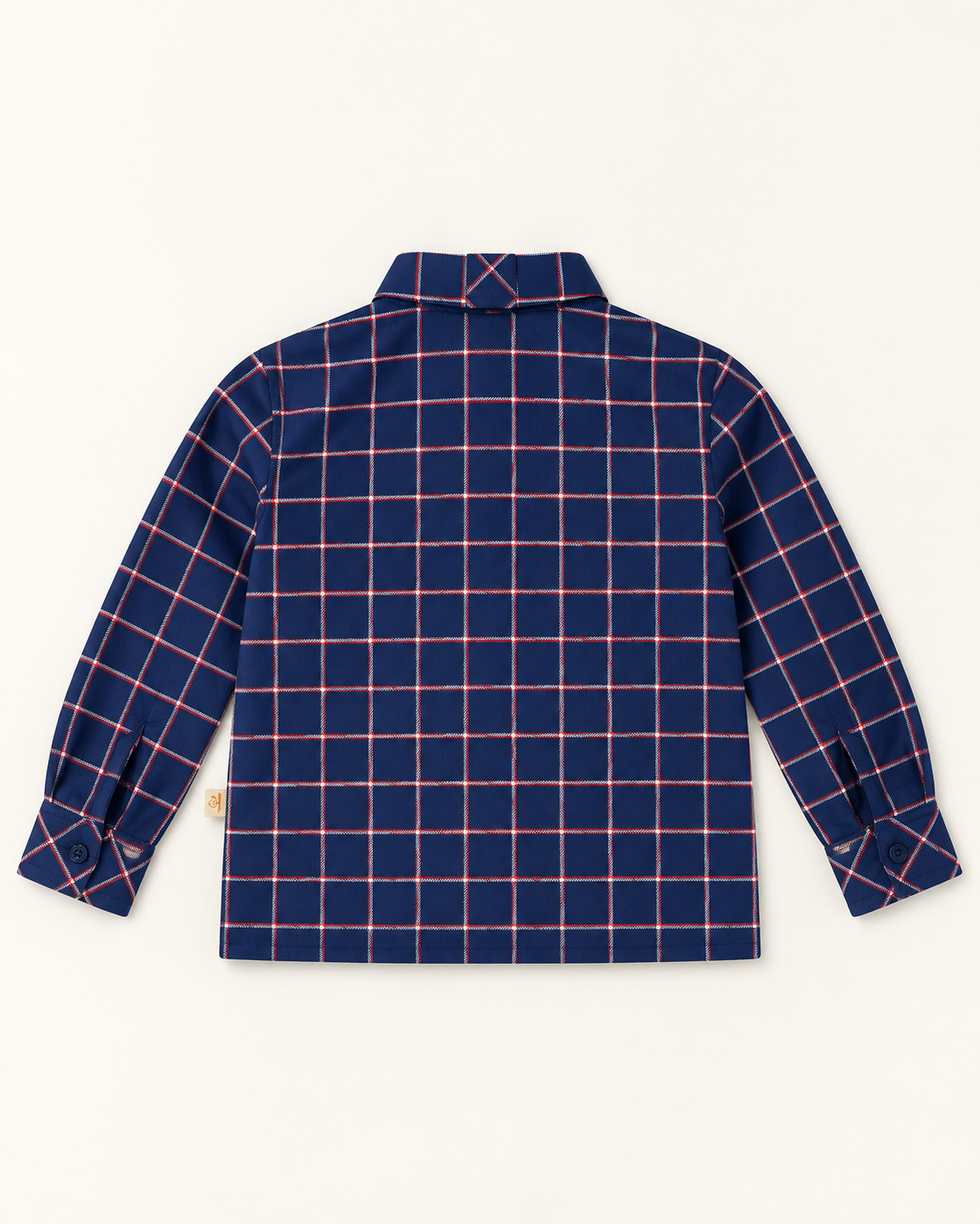 Camisa Para Adulto Em Vaiela Azul Marinho Com Riscas Vermelhas E Brancas