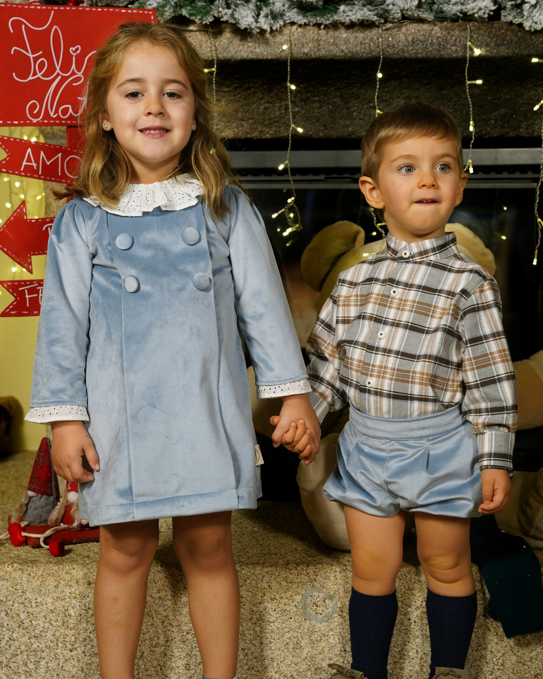 Camisa xadrez com gola à padre