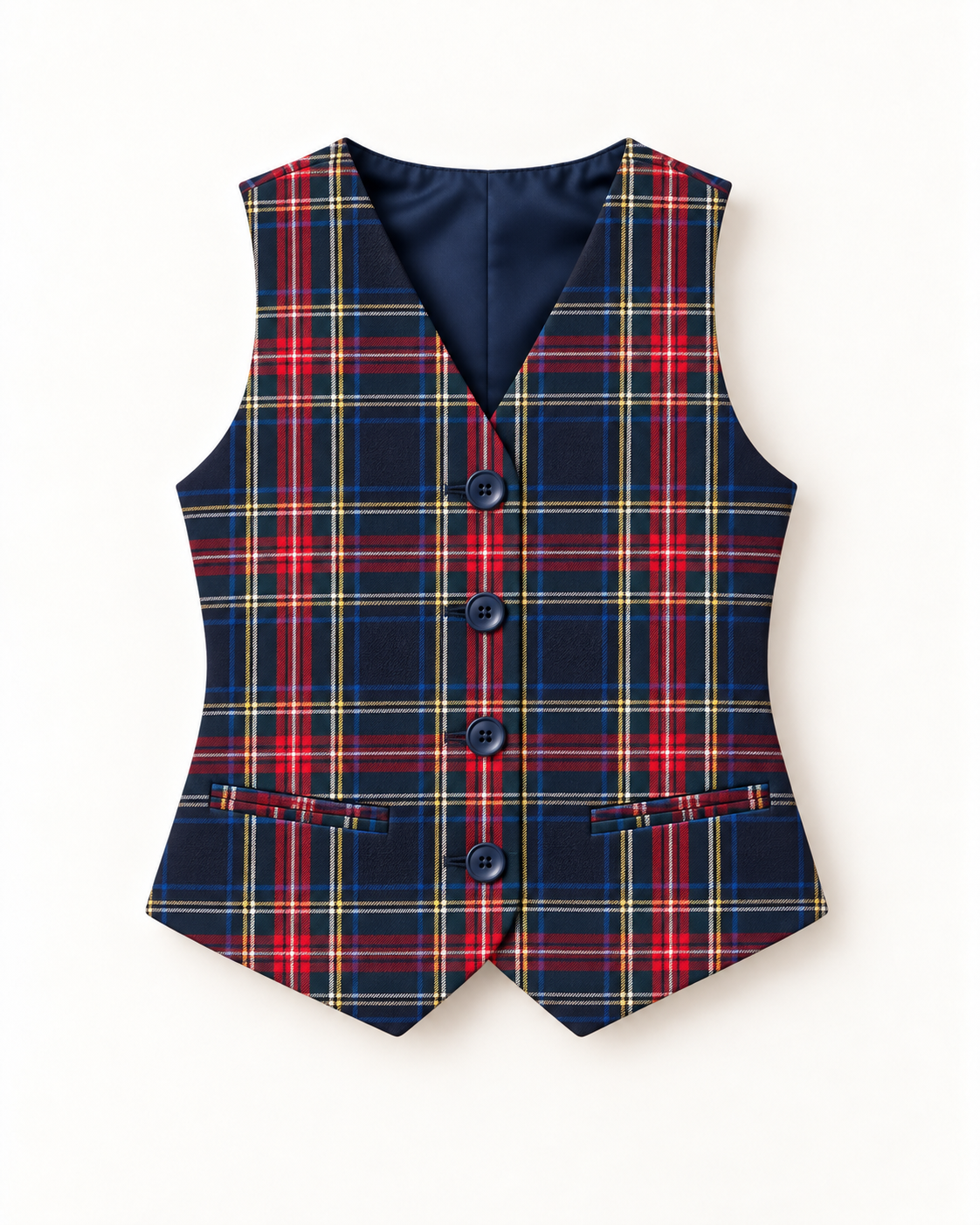 Colete Unissexo Em Tartan Escocês