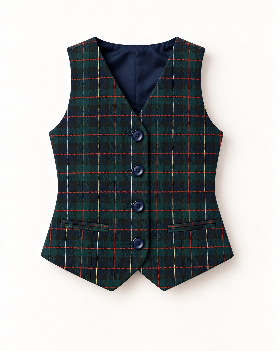Colete Unissexo Em Tartan Escocês