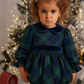 Fofo Em Tartan Azul E Verde Com Detalhes de Veludo