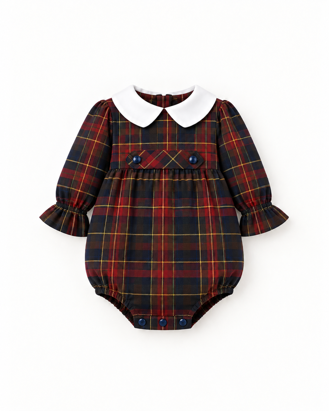 Fofo de Tartan Escocês Com Gola Branca