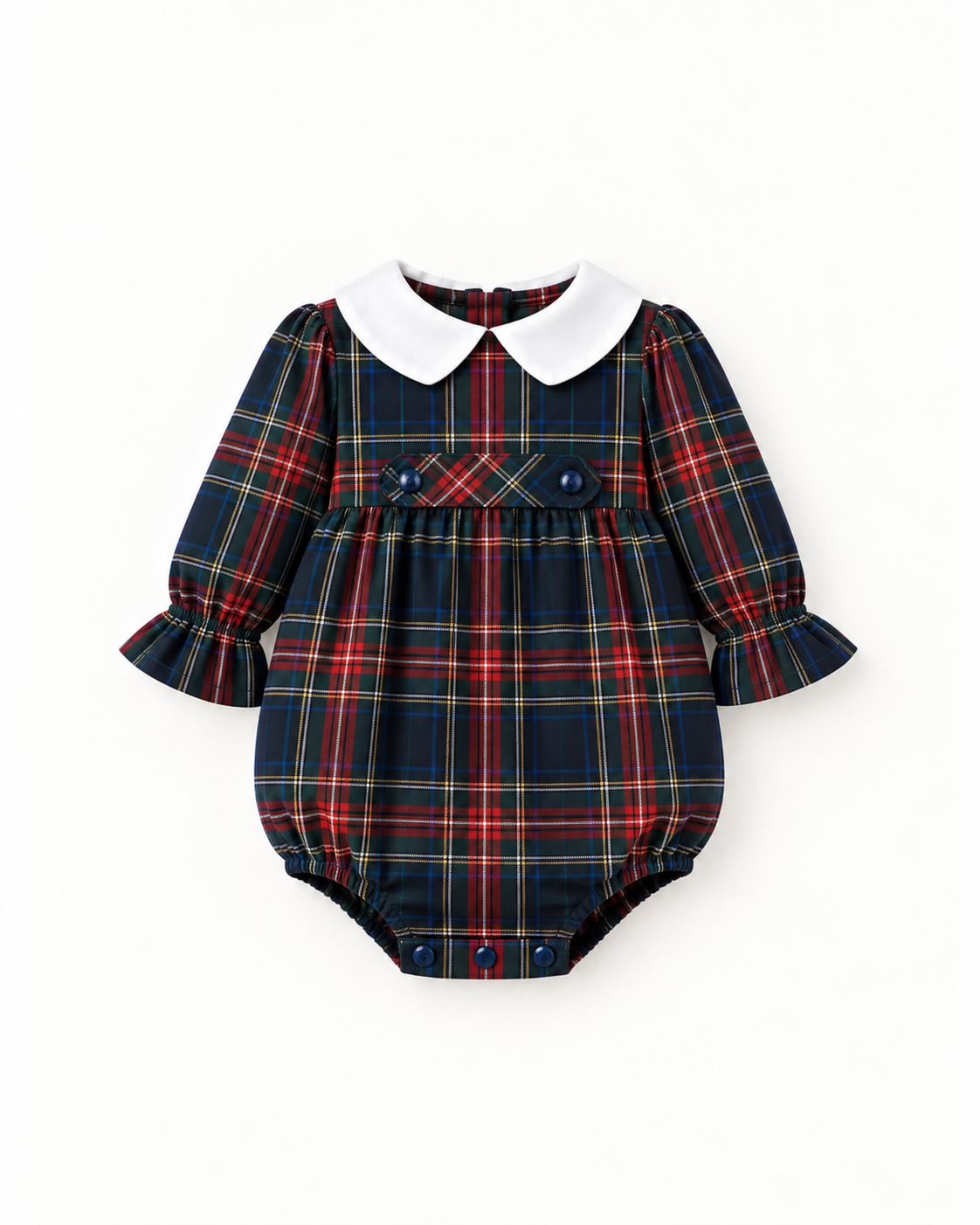 Fofo de Tartan Escocês Com Gola Branca
