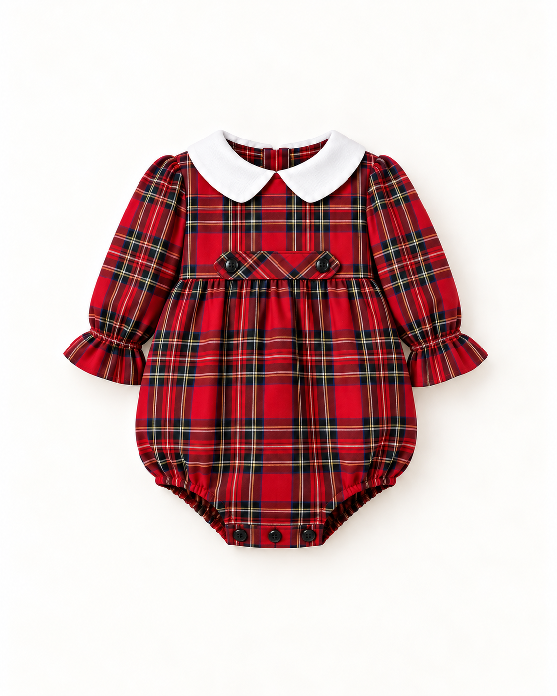 Fofo de Tartan Escocês Com Gola Branca