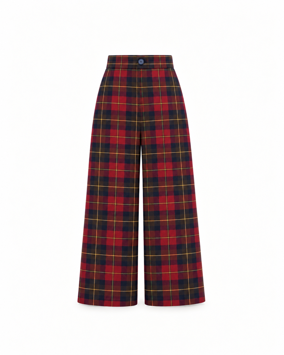 Calças Pantalonas Em Tartan Escocês Para Menina