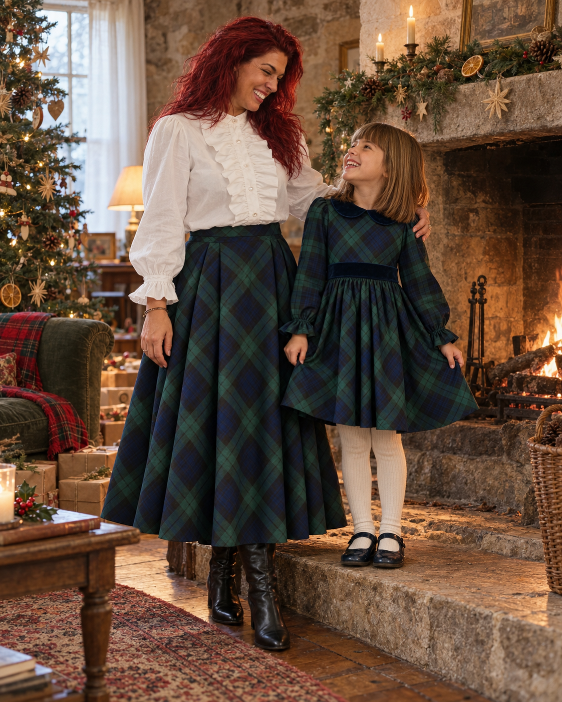 Saia Comprida Em Tartan Escocês Para Adulto