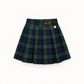Saia De Tartan Escocês Com Folhos E Detalhe Em Couro