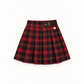 Saia De Tartan Escocês Com Folhos E Detalhe Em Couro