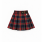 Saia De Tartan Escocês Com Folhos E Detalhe Em Couro