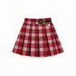 Saia De Tartan Escocês Com Folhos E Detalhe Em Couro