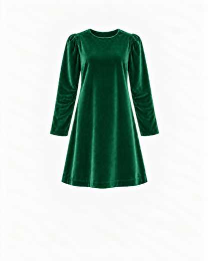 Vestido De Veludo Para Adulto Com Manga Comprida