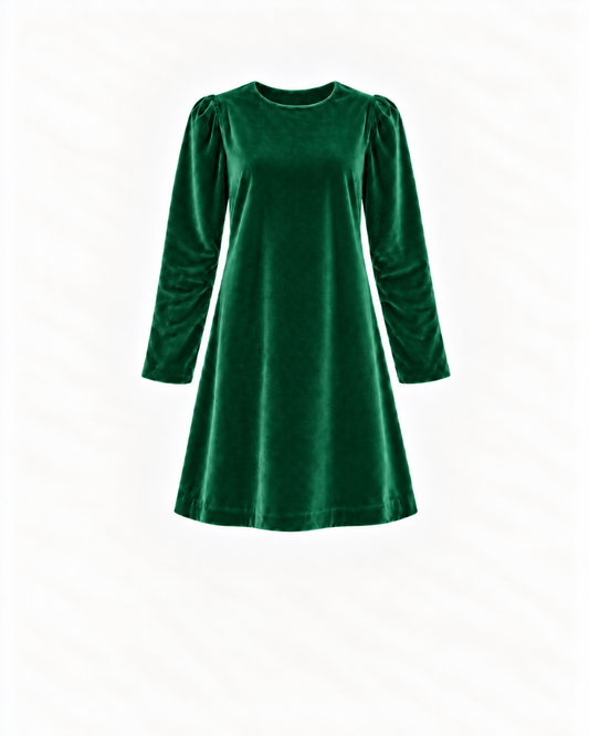 Vestido De Veludo Para Adulto Com Manga Comprida