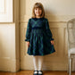 Vestido De Tartan Escocês Azul E Verde Com Veludo Azul Marinho