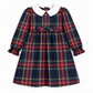 Vestido De Tartan Escocês Com Gola Branca