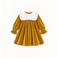 Vestido De Veludo Com Gola Rendada Amovível