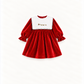 Vestido De Veludo Com Gola Bordada Amovível